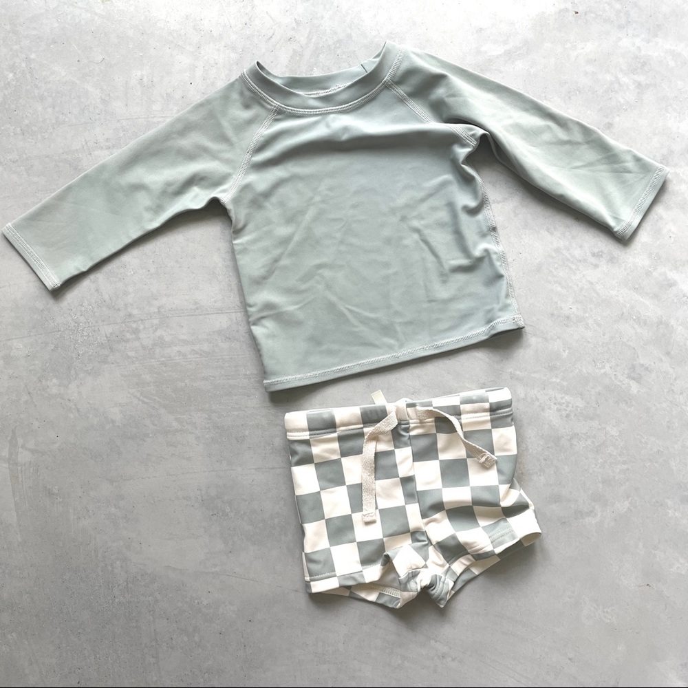 Rylee and Cru Swim Rash Guard Set 6-12M